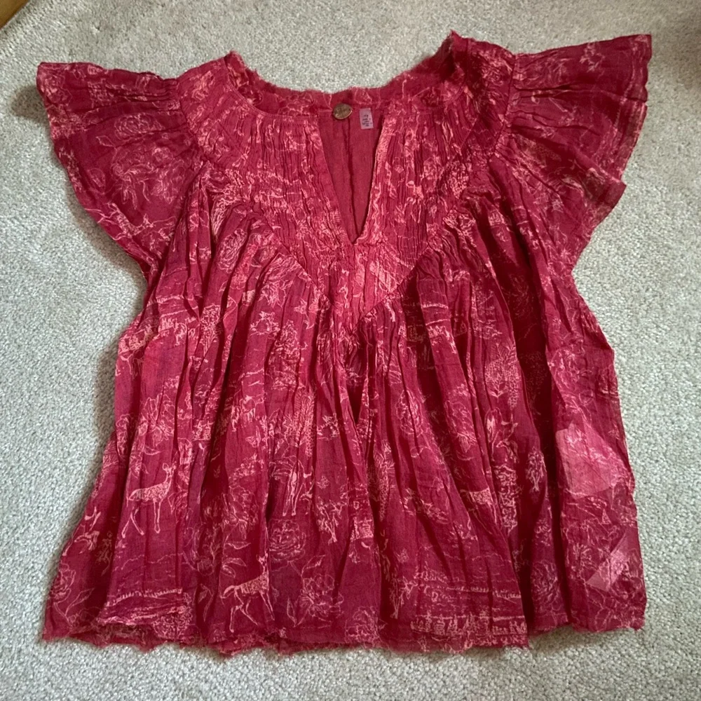 Free People Padma Top in Raspberry - Picture 2 of 3